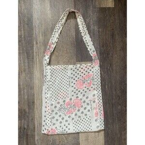 Free People Beach Reusable Shopping Tote Bag Floral Lightweight Gauze 15”x13”